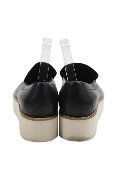 Vince Womens Leather Round Toe Slip On Platform Loafers Black Size 38.5 8.5