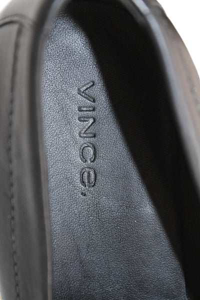 Vince Womens Leather Round Toe Slip On Platform Loafers Black Size 38.5 8.5