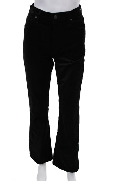 Citizens of Humanity Womens Cotton Velvet Flared Leg Pants Black Size 27