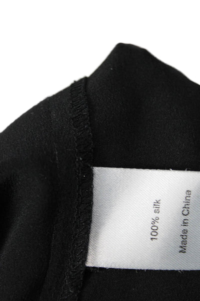 Nanette Lepore Womens Silk Long Sleeve Embroidered Blouse Black Size 0