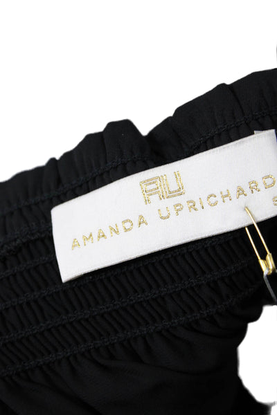 Amanda Uprichard Womens Short Sleeve Off Shoulder Blouse Black Size S