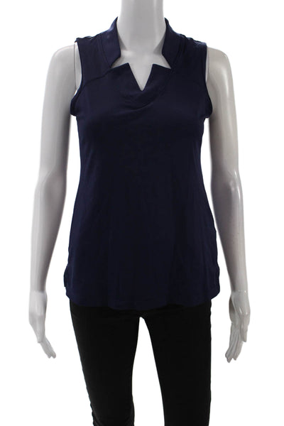 Sofibella Womens Sleeveless V Neck Athletic Tank Top Blue Size S