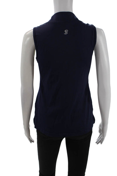 Sofibella Womens Sleeveless V Neck Athletic Tank Top Blue Size S