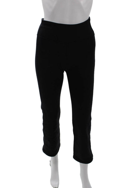 Athleta Womens Solid High Rise Wide Leg Athletic Pants Black Size XXS