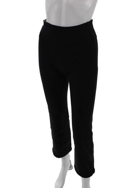 Athleta Womens Solid High Rise Wide Leg Athletic Pants Black Size XXS