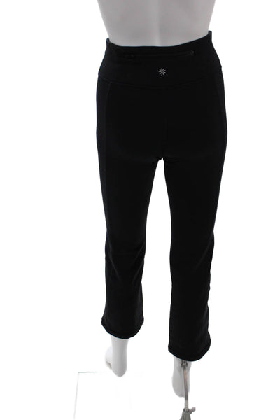 Athleta Womens Solid High Rise Wide Leg Athletic Pants Black Size XXS