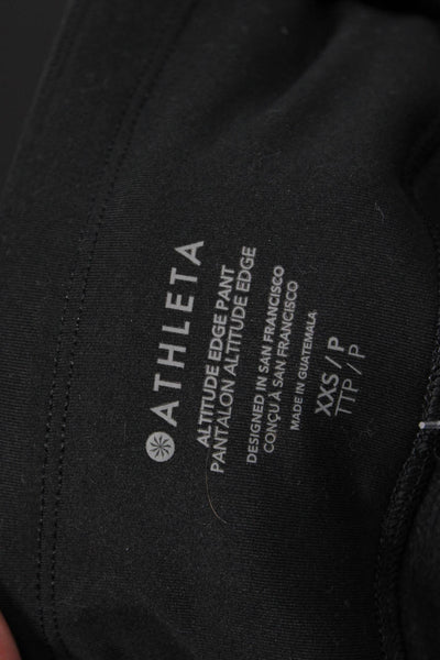 Athleta Womens Solid High Rise Wide Leg Athletic Pants Black Size XXS