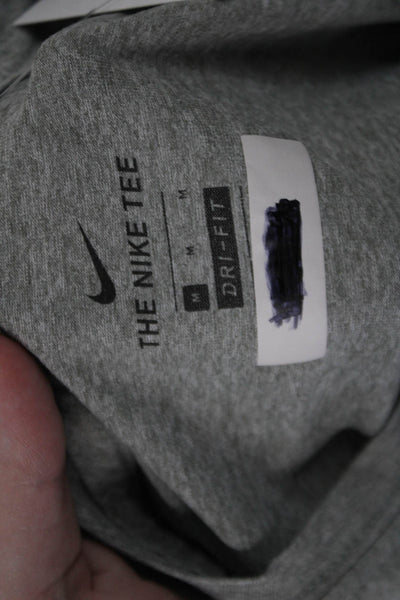 Nike Boys Graphic Logo Short Sleeve Round Neck T-Shirt Gray Size M