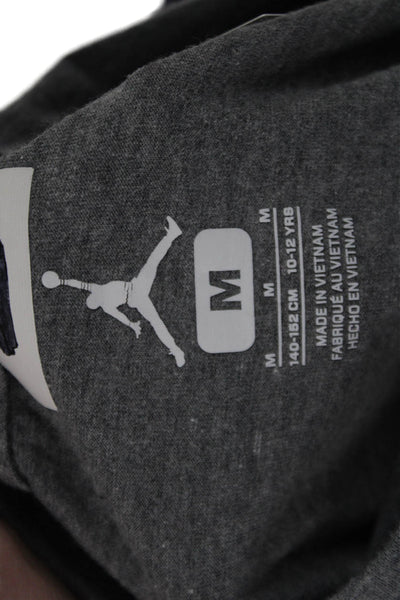 Air Jordan Cotton Graphic Print Round Neck Short Sleeve T-Shirt Gray Size M