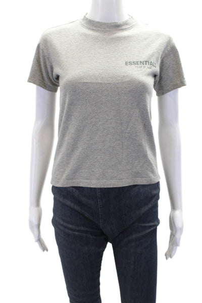 Essentials Boys Graphic Logo Cotton Round Neck Short Sleeve T-Shirt Gray Size 8