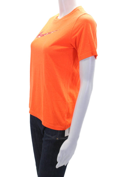 Nike Boys Graphic Logo Print Round Neck Short Sleeve T-Shirt Orange Size L