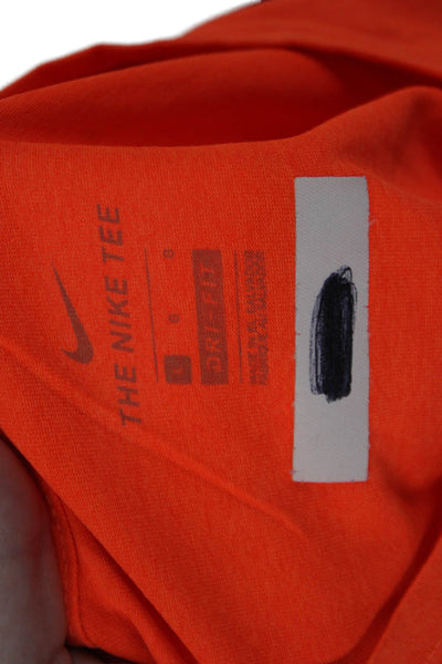 Nike Boys Graphic Logo Print Round Neck Short Sleeve T-Shirt Orange Size L