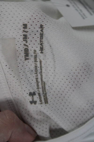 Under Armour Perforated Striped Side Sleeveless Round Neck Tank White Size M