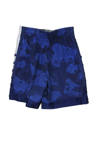 Nike Boys Graphic Print Elastic Drawstring Waist Athletic Shorts Blue Size M