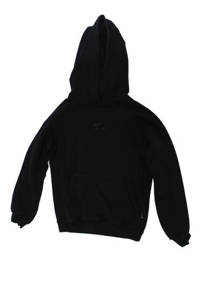 Nike Boys Logo Long Sleeve Double Pocket Pullover Hoodie Black Size L