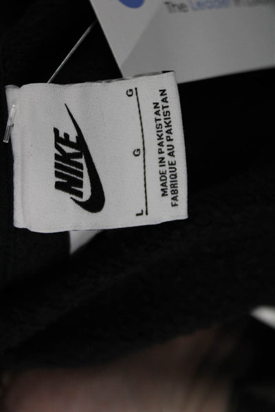 Nike Boys Logo Long Sleeve Double Pocket Pullover Hoodie Black Size L