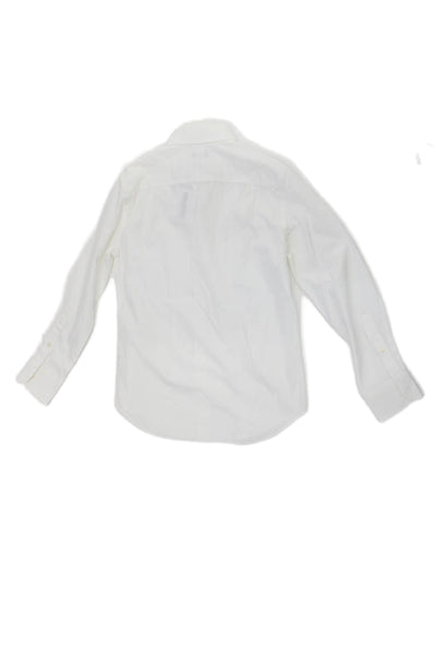 Crewcuts Ludlow Cotton Collared Pleated Front Button Down Shirt White Size 10