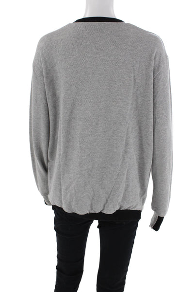 Preen By Thornton Bregazzi Womens Floral Sweatshirt Black Gray Cotton Size XS