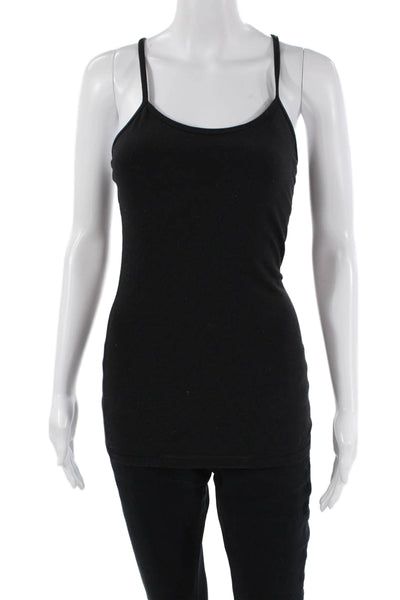 Lululemon Womens Spaghetti Strap Scoop Neck Stretch Knit Tank Top Black Size 4