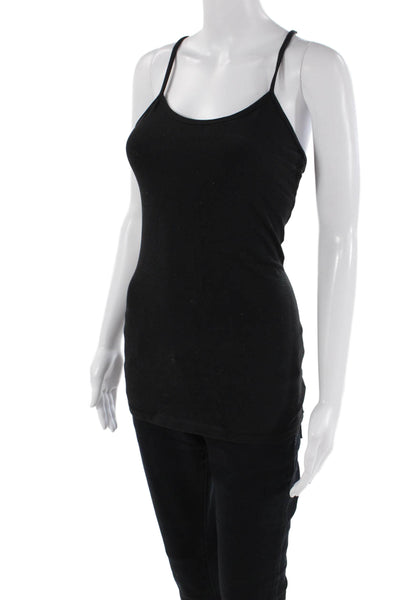 Lululemon Womens Spaghetti Strap Scoop Neck Stretch Knit Tank Top Black Size 4