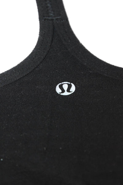Lululemon Womens Spaghetti Strap Scoop Neck Stretch Knit Tank Top Black Size 4
