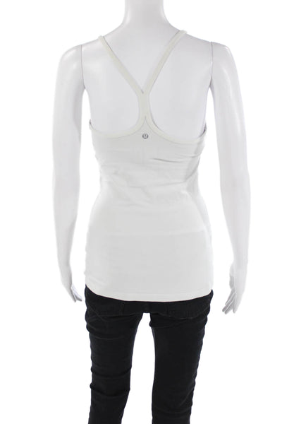 Lululemon Womens Spaghetti Strap Scoop Neck Stretch Tank Top White Size 4