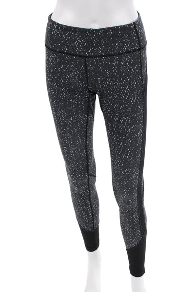 Lululemon Womens High Rise Speckled Print Mesh Trim Leggings Gray Size 6