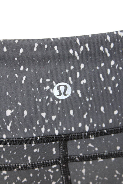 Lululemon Womens High Rise Speckled Print Mesh Trim Leggings Gray Size 6