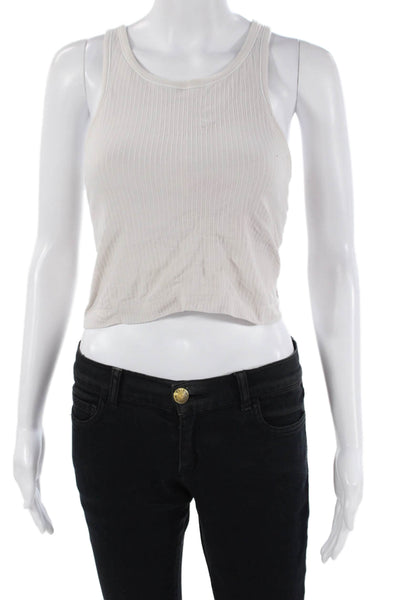 Lululemon Womens Scoop Neck Stretch Knit Cropped Tank Top White Size 6