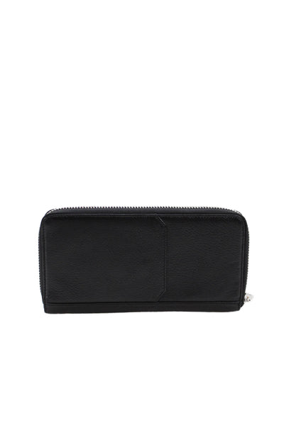 Aimee Kestenberg Womens Zip Around Abstract Continental Wallet Black Blue