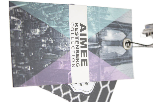 Aimee Kestenberg Womens Zip Around Abstract Continental Wallet Black Blue