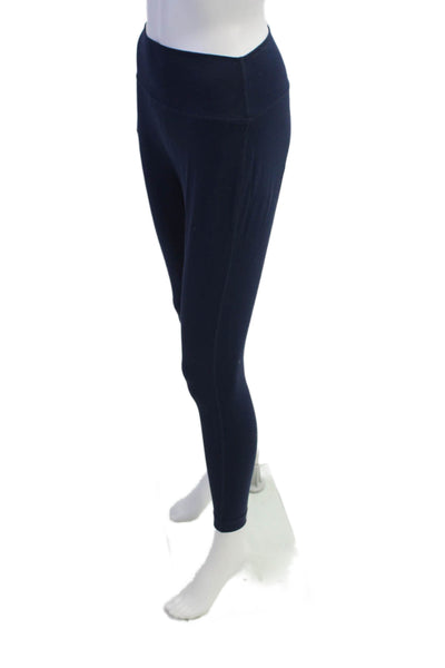 Set Active Womens Textured High Waisted Lined Leggings Navy Size L