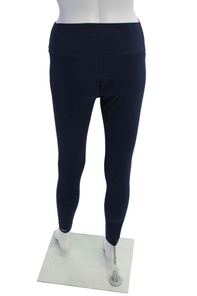 Set Active Womens Textured High Waisted Lined Leggings Navy Size L