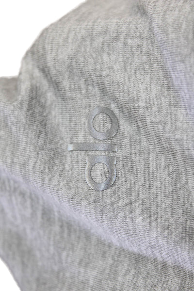 Alo Womens Cotton Short Sleeve Round Neck Casual Top Gray Size M