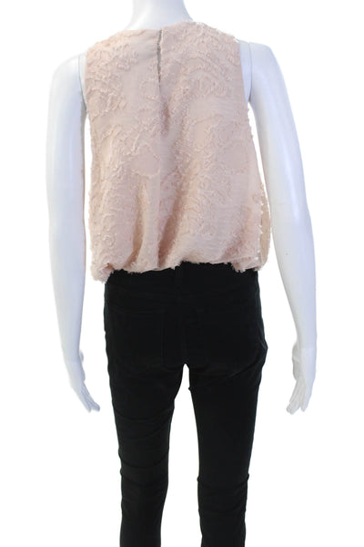 Zara Womens Textured Bubble Hem Tank Top Pink Size M