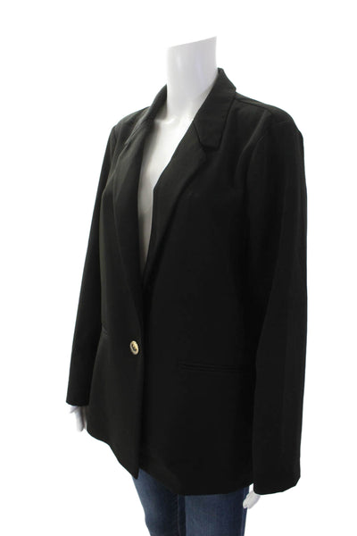 Marc New York Womens Single Button Classic Lapel Blazer Jacket Black Size Large