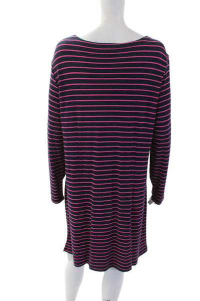 STS Sail To Sable Womens Striped Shirt Dress Navy Blue Pink Size Large