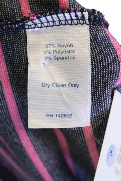 STS Sail To Sable Womens Striped Shirt Dress Navy Blue Pink Size Large