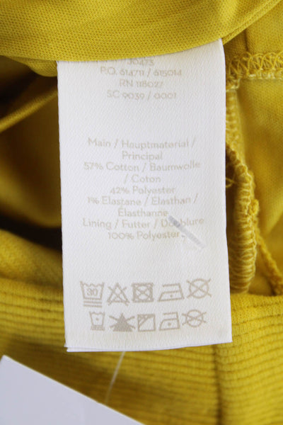 Boden Womens Short Sleeves Belted Pencil Dress Yellow Cotton Size 6 Petite