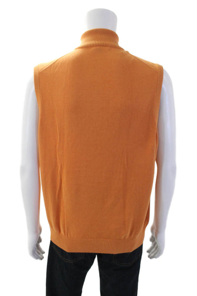 Johnston & Murphy Mens Half Zipper Turtleneck Shell Sweater Orange Size Medium