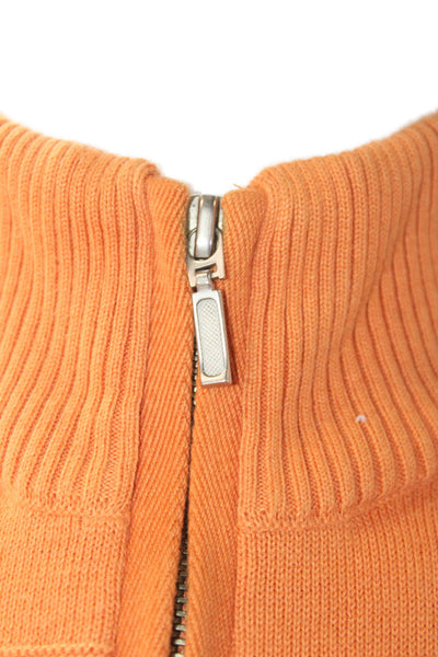 Johnston & Murphy Mens Half Zipper Turtleneck Shell Sweater Orange Size Medium