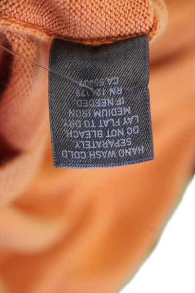 Johnston & Murphy Mens Half Zipper Turtleneck Shell Sweater Orange Size Medium