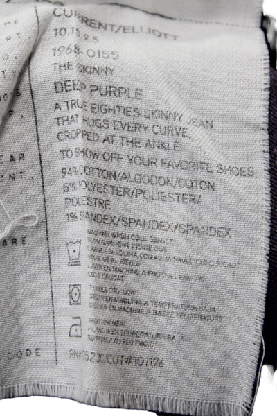 Current/Elliott Womens Skinny Jeans Purple Size 29