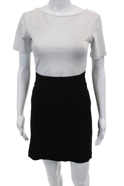 Banana Republic Womens Solid Pleated Knee Length Skirt Black Size 4