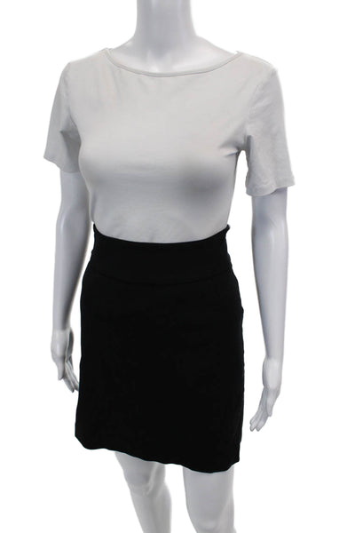 Banana Republic Womens Solid Pleated Knee Length Skirt Black Size 4