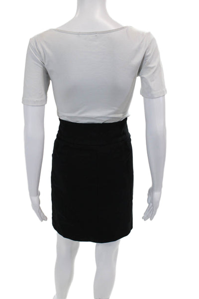 Banana Republic Womens Solid Pleated Knee Length Skirt Black Size 4