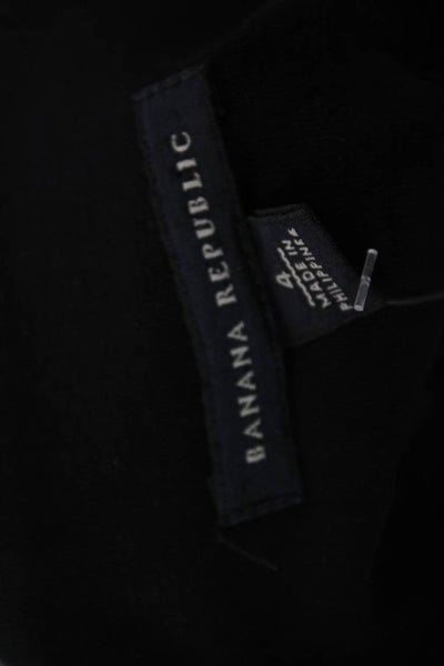 Banana Republic Womens Solid Pleated Knee Length Skirt Black Size 4