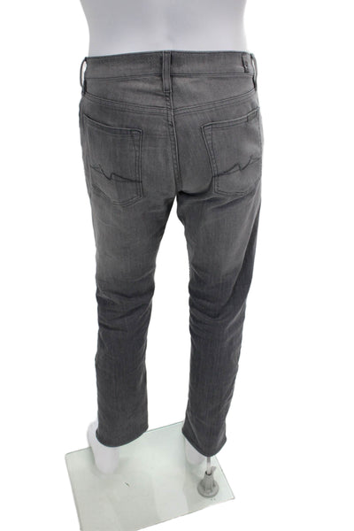 7 For All Mankind Mens 5 Pocket Slim Fit Jeans Light Gray Size 30