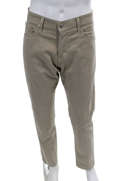 AG Adriano Goldschmied Mens The Tellis Slim Chinos Beige Size 32x34