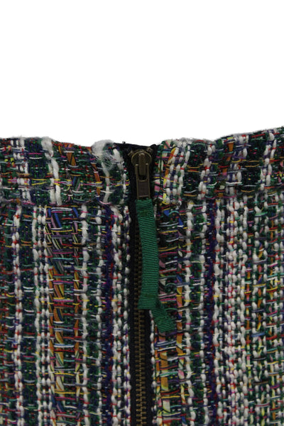 Maeve Anthropologie Womens Woven Fringe Hem Midi Pencil Skirt Multicolor Size 10